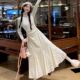 Coat, half turtleneck knitted dress for women, autumn and winter French white temperament, inner layer, thick fishtail long skirt