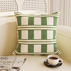 American-Style Green Throw Pillow with a Light Luxury and High-End Feel, Sofa Cushion, French-Style Combination Pillowcase, Summer Bay Window High-End Cushion
