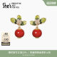 Shes Qianzi artistic conception oriental style new Chinese style hawthorn fruit earrings 925 silver needle earrings for women light luxury earrings