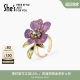 Shes Ai Zi Rousseau Holiday Embroidery Flower Ring Opening Ring Niche Design Sense