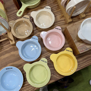 Spot Korean Bridge Dog Cat Bowl BD Bear Series Pet Bowl Ceramic Internet Celebrity Eat Play Dog Food Bowl