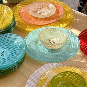 [Carat Pet] South Korea imported Eding bowl plate Colorful heat-resistant glass meal plate Dessert plate Pet bowl