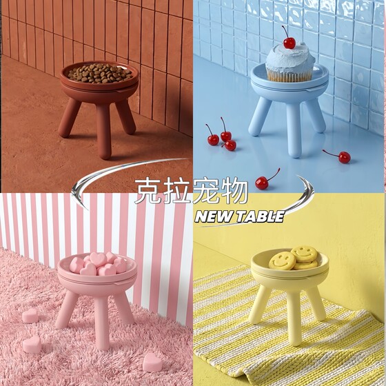 
Cara Pet Korean Genuine Inherent Pet Bowl New Oreo Table Cat Bowl Dog Bowl Set