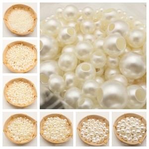 
Large hole off-white imitation pearls hand-woven beads big eye coarse hole pearl scattered diy hair rope rubber band accessories