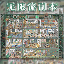 Infinite Flow Replica Chinese Horror Scene Stickers Taro Mud Small Box 7.0 Grid Room Series Micro-Horror Special Oil Miniature Scene 3D Pop-Up Stickers Handmade Toys Girls New Year Gift