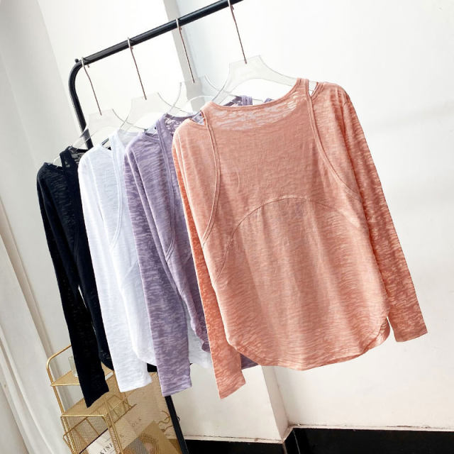 Saashi Casual Loose Yoga Cover-Up Shirt