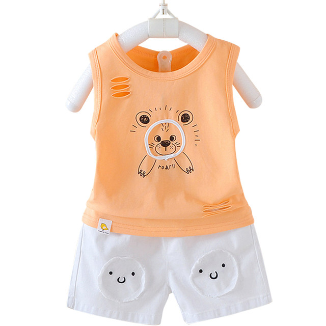 Baby boy's vest shorts suit baby clothes thin summer children's casual ...