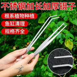 Tweezers Tool for Maintenance, Stainless Steel, Extra Long, Thickened, Multi-Purpose, Large Curved Tip, for Aquarium Plants and Aquatic Plants