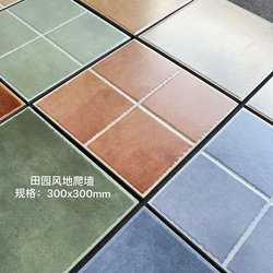 300X300 American Pastoral Antique Tiles Kitchen and Bathroom Balcony Retro Plaid Floor Tiles Mediterranean Floor Climbing Wall Tiles