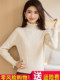 Women's 2025 spring new black earrings bottoming shirt with small middle collar knitted sweater