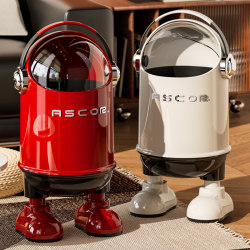 Astronaut Trash Can for Living Room, Home Use, 2025 New Model, Light Luxury, High-End, Kitchen, Bedroom, Bathroom, High Aesthetic Value, Creative
