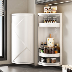 Kitchen Storage Rack for Spices and Seasonings, Special Storage Corner Countertop Wall-Mounted Triangular Rotating Tray Storage Organizer