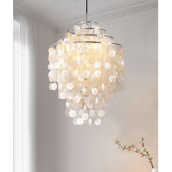 Kaiqiao Natural Shell Ins Internet Celebrity Restaurant Chandelier French Romantic Living Room Bedroom Lamp Designer Wind Chime Chandelier