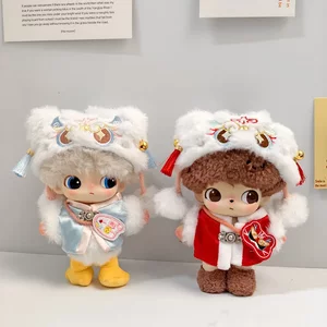 
DIMOO series Awakening Lion Xianrui Wa Clothing Vinyl Plush Pendant New Year M Red Sweater Set Blind Box Replacement