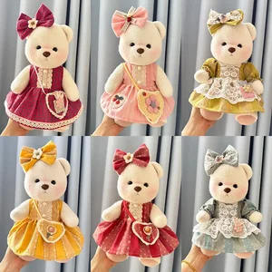 
30cm medium size Lina joint bear clothes Japanese shoulder bag lace skirt suit teddy bear doll dress up girls
