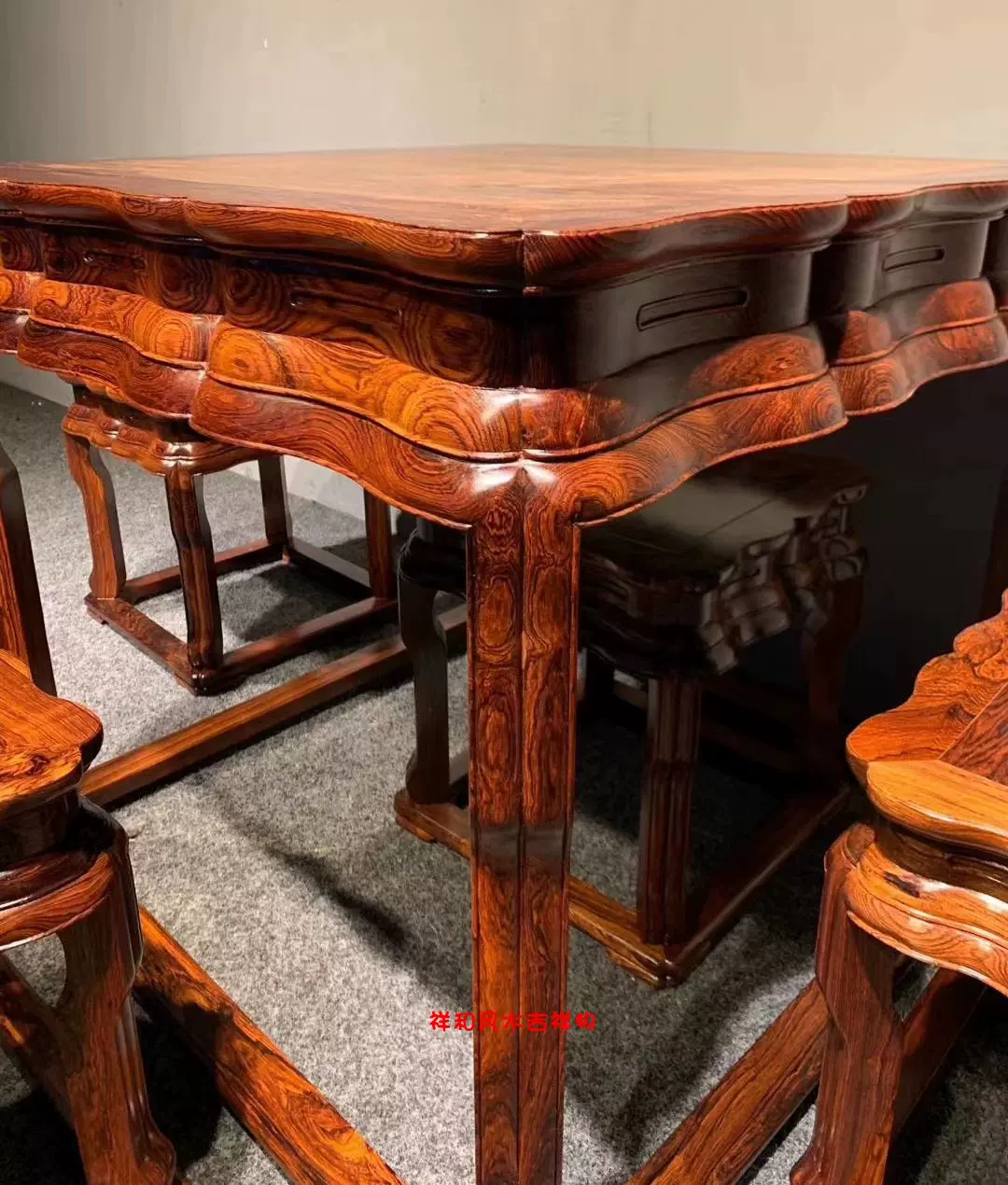 典藏黄花梨木方桌五件套明清古典家具收藏二手古董木器物件包邮-Taobao