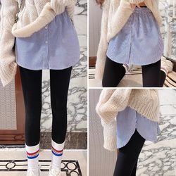 White Sharkskin Pants with a Small Hem, a Layering Essential, Thickened Hem, Women's Autumn and Winter Faux Two-Piece Short Skirt