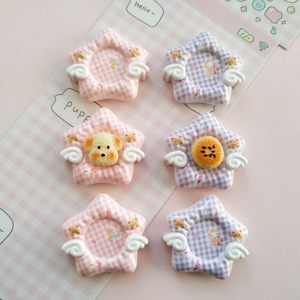 微缩仿真格子翅膀星星食玩盘子娃娃屋捏捏装饰盘摆件手工diy配件