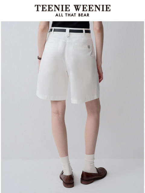 TeenieWeenie Bear Women's Summer Leica Elastic Shorts White Light and Casual Medium Pants