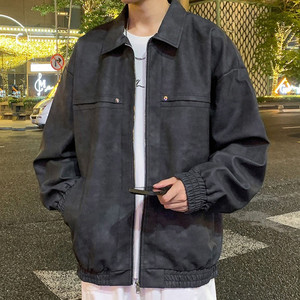 
Sexy leather jacket men's trendy high-end spring and summer motorcycle suit American retro baseball uniform cotton jacket pu leather jacket