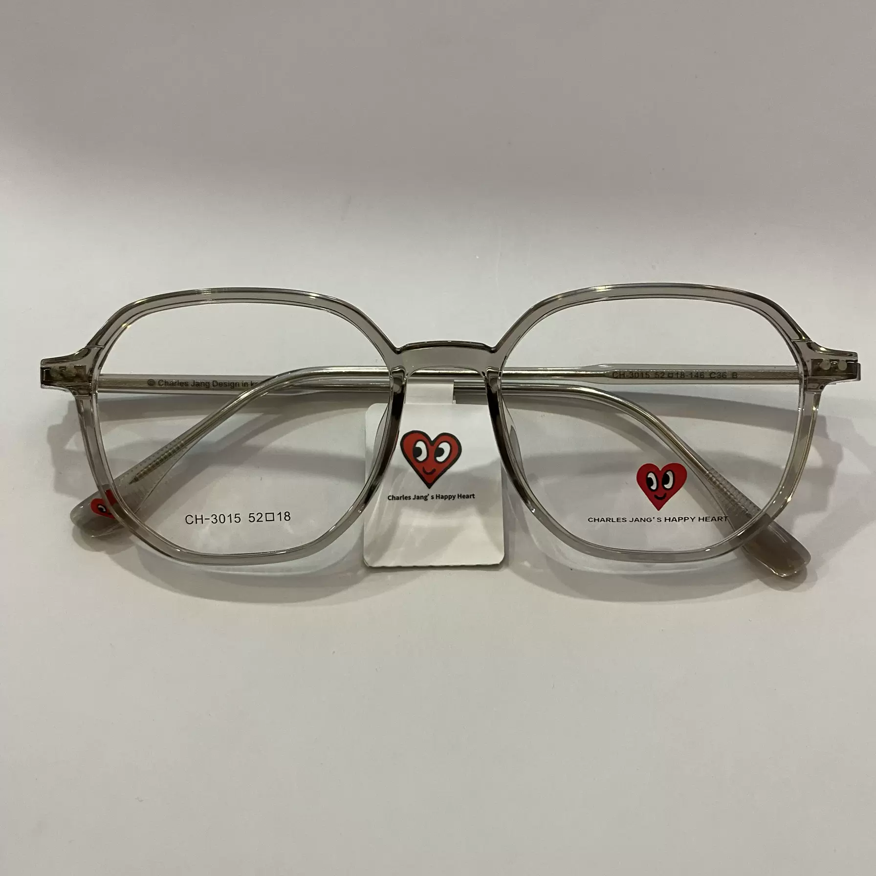 CHARLES JANG'S HAPPY HEART查尔斯桃心眼镜框CH-3015 透茶灰C36