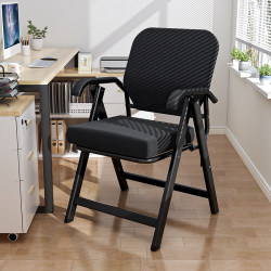 Folding Chair, Home Leisure Chair with Backrest, Comfortable for Long Sitting, Breathable Office Chair, Conference Room Chair, Waist-Protecting Writing Computer Chair