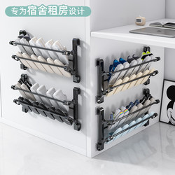 Folding Shoe Rack for Dormitory, Home, under the Table, Multi-Layer, New 2025 Hot-Selling Model, Wall-Mounted Shoe Rack, Small Narrow Behind-The-Door Type