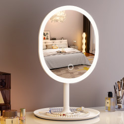 Student Dormitory Desktop Vanity Mirror with Light, Home Vanity Mirror, Led Mirror, Office Desktop Makeup Mirror