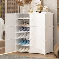 Simple Shoe Cabinet for Home Entrance, Dormitory Shoe Rack, Dust-Proof Storage Solution, Space-Saving Shoe Box, Plastic Layered Dividers