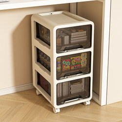 Bookshelf, Floor-Standing Under-Desk Storage Rack, Movable Household Kidsren's Toy and Snack Storage Cabinet, Drawer-Type Storage Cabinet