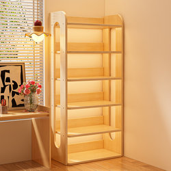 Solid Wood Bookshelf Floor-Standing Storage Rack Home Integrated Wall-Mounted Bookcase Corner Storage Rack Student Children's Storage Shelf