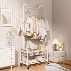 Bedroom Floor-Standing Clothes Rack, Balcony Household Metal Coat Rack, Room Storage Bag Hanging Rack, Clothes Drying Rack