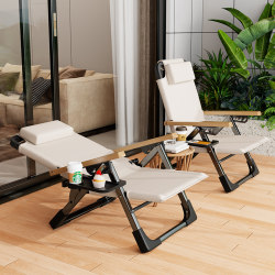 Folding Chair with High Back, Reclining Chair for Lunch Break, Portable Reclining Chair, 2025 New Model, Dual-Use for Sitting and Sleeping, Fishing, Balcony, Home Chair