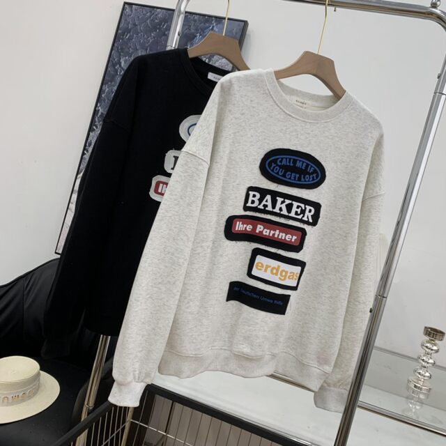 Spring new American retro fashion casual and exquisite letter printed sweatshirt B#28
