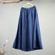 Tennis denim long skirt skirt women's 2025 spring and summer new high-end elastic waist side pocket pleated skirt A-line skirt