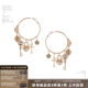 
SUMIYAKI Love Lock Series Autumn and Winter American Retro Style Key Love Earrings Slim Big Earrings for Women