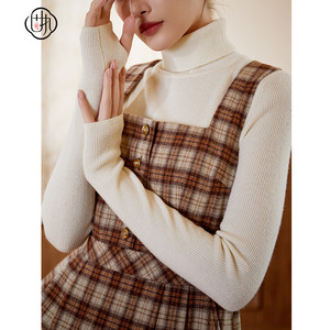 
Stubborn autumn and winter new retro solid color turtleneck long sleeve slim base knit sweater 10834MY08695