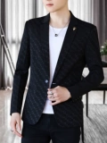 Autumn and winter new casual suits for men, slim and handsome young men, Korean style small suit jackets, trendy velvet single suit tops