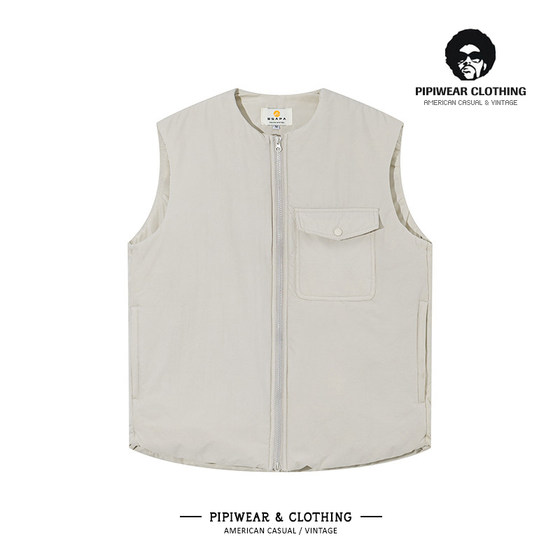 
2025 New Winter Collarless Workwear Cotton Vest Thickened Warmth Layered Sleeveless Vest Winter Short Vest Trendy