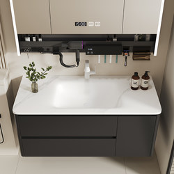 Medieval Style Stainless Steel Bathroom Cabinet Combination Face Wash Basin Bathroom Sink Slate Hot-Bent Integrated Basin