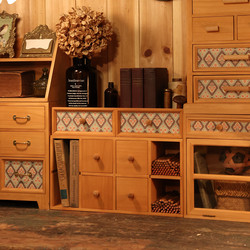 Sanshan Original Design American Country Style Desk Organizer Drawer Cabinet Vintage Desktop Decoration Wooden Storage Box