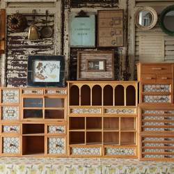 Sanshan Copyright Original Vintage Wooden Atmosphere Desk Organizer with Multiple Drawers for Stamps and Storage Rack