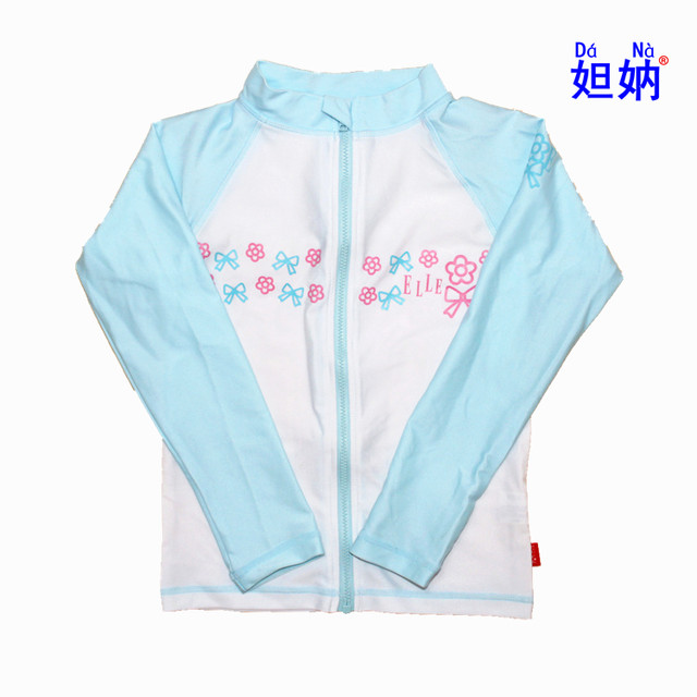 Boys and children's beach sun protection swimsuit long-sleeved girls' tops single-piece spa swimsuit casual skateboard surfing swimsuit