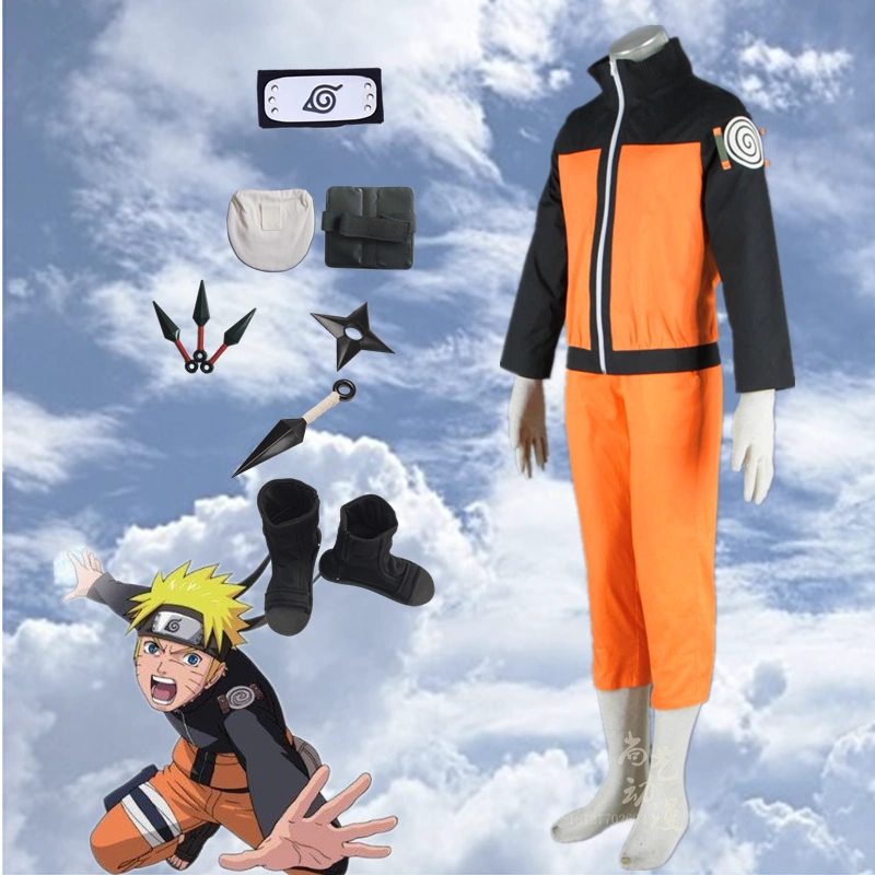 Naruto cos quần áo dành cho trẻ em và thanh thiếu niên Naruto Uzumaki Naruto quần áo hàng ngày Shippuden phiên bản cosplay quần áo