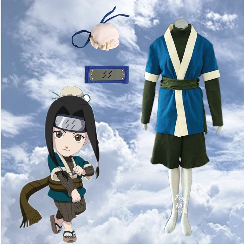 Naruto-Trắng-Phiên bản vị thành niên-Quần áo cosplay/Anime Trẻ em biểu diễn sân khấu Quần áo kimono Cos