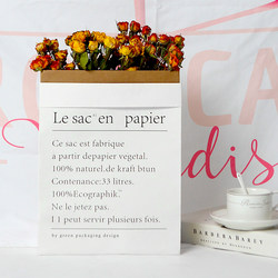 Buy 4 Get 1 Free】 ins Popular Paper Bags, Kraft Storage Mini Flower Arrangement, Double-Layer Thickened Nordic Style Dried Flower Paper Bags