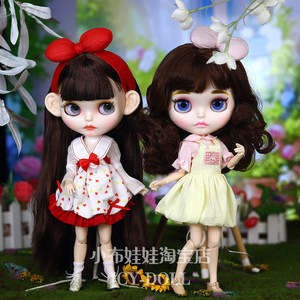 
ICY DBS small doll clothes cute fresh pink polka dot dress 19 joint ob24 baby clothes