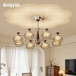 Qingyao Qingyao French-Style Vintage Living Room Chandelier, Artistic Atmosphere Bedroom Lamp, Full-Spectrum Eye-Protection Lighting Fixture