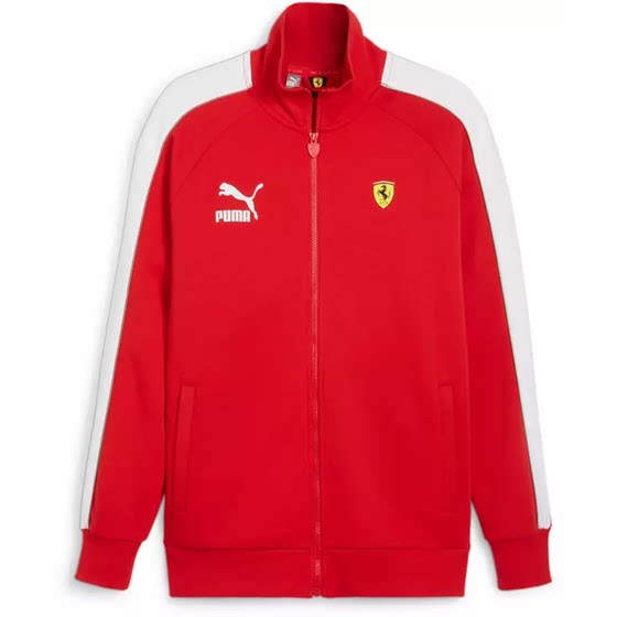
PUMA Men's Jacket Sportswear Ferrari Racing Suit Red Co-branded Spring Autumn Stand Collar New Year's Style