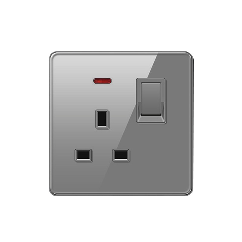 British 13A Electric Socket Panel - LED Light Switch Plug with Type-C ...